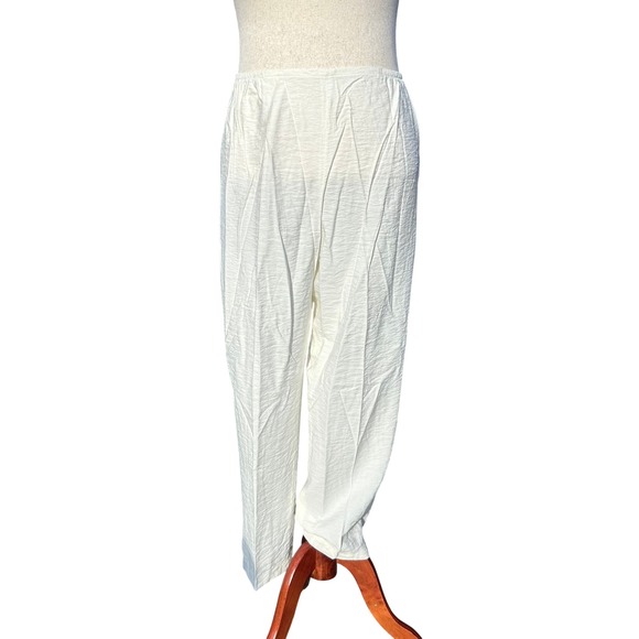 Caroline Rose Pull On Pants Wms Sz 3X‎ Cream Textured Casual Lounge Comfy Beach - Picture 1 of 8